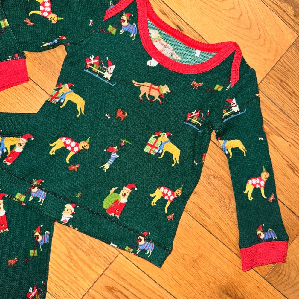 Angel Dear doggie holiday 2 pc pajamas size 6-12 months - Picture 3 of 3